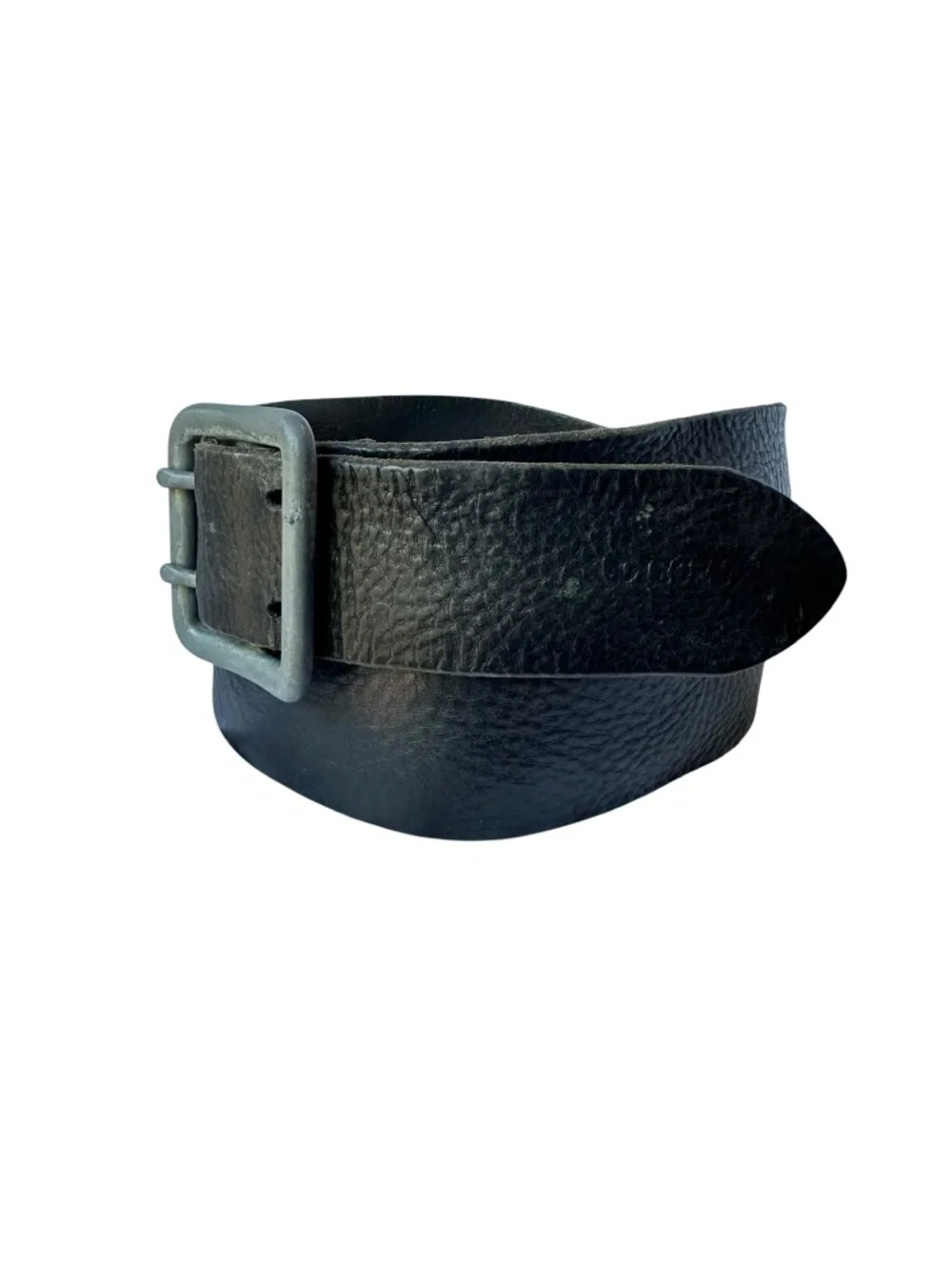 Vintage DIESEL Black Genuine Pebbled Leather Casual Belt For Men 36